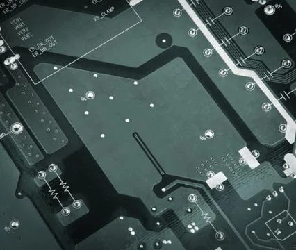 Circuit board from the computer closeup Foto stock