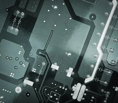 Circuit board from the computer closeup Foto stock