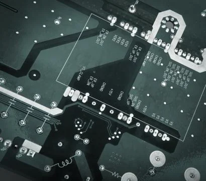 Circuit board from the computer closeup Stock Photos