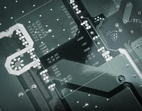 Circuit board from the computer closeup Stock Photos