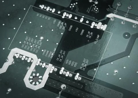Circuit board from the computer closeup Stock Photos