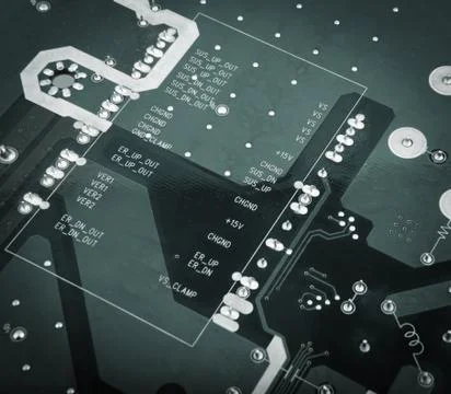 Circuit board from the computer closeup Stock Photos