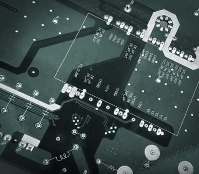 Circuit board from the computer closeup Stock Photos