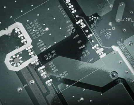 Circuit board from the computer closeup Stock Photos