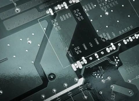 Circuit board from the computer closeup Foto stock