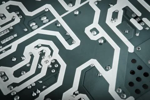 Circuit board from the computer closeup Stock Photos