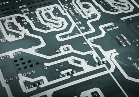 Circuit board from the computer closeup Stock Photos