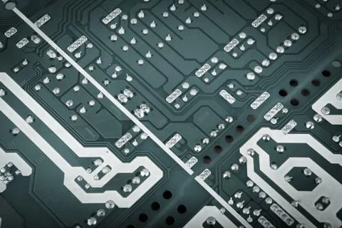 Circuit board from the computer closeup Stock Photos