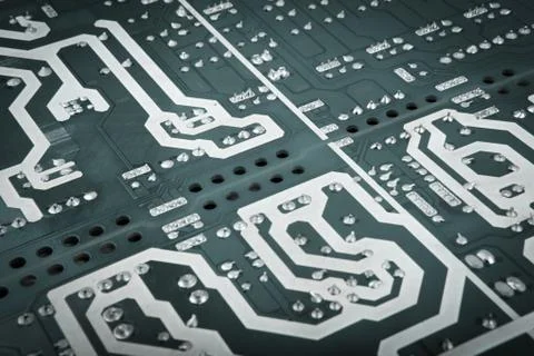 Circuit board from the computer closeup Stock Photos