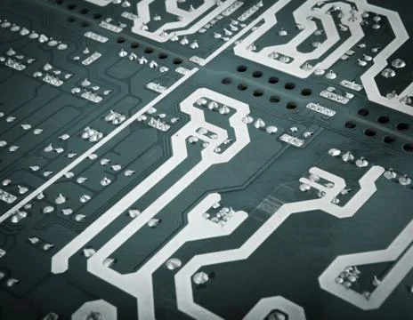 Circuit board from the computer closeup Stock Photos
