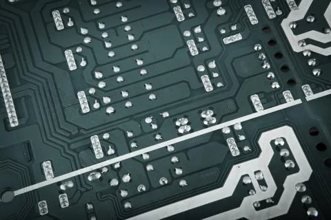 Circuit board from the computer closeup Stock Photos
