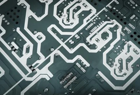 Circuit board from the computer closeup Stock Photos