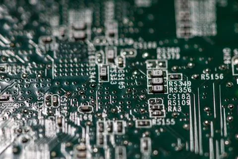 Circuit board for computing hardware. Circuit board with cpu data. Circuit .. 스톡 사진