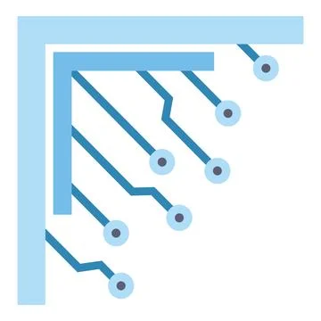Circuit board connecting lines with digital nodes イラスト素材