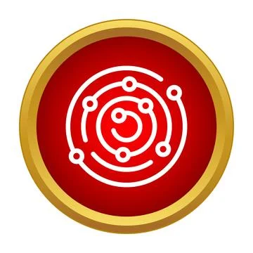Circuit board connecting points system in red circle Stock Illustration