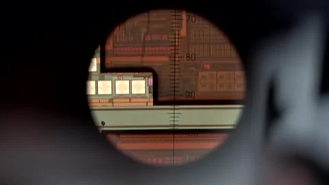 Circuit board controlled under microscope magnifying glass 스톡 동영상 295380023