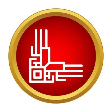 Circuit board corner icon representing technology and connection 库存插图
