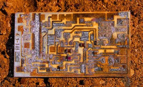 Circuit board, corroded state Foto stock
