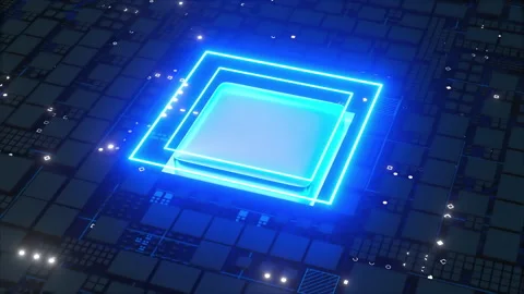 Circuit Board with CPU Stock Footage 307705461