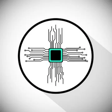 Circuit board cpu Stock Illustration