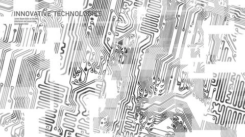Circuit board cpu microchip abstract high hi tech electric background. Blue Illustrazione stock
