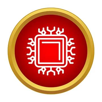 Circuit board cpu microchip processing digital technology icon Stockillustratie