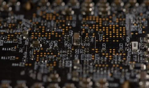 Circuit board with cpu processor. Circuit board for computing hardware. Cir.. Foto stock