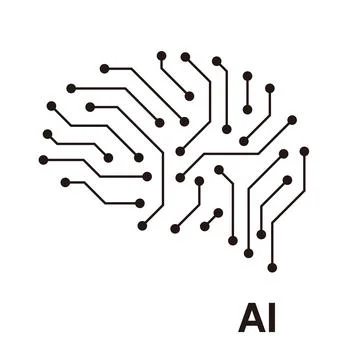 Circuit board in the Cyborg brain, Artificial intelligence of digital human.  Stock Illustration
