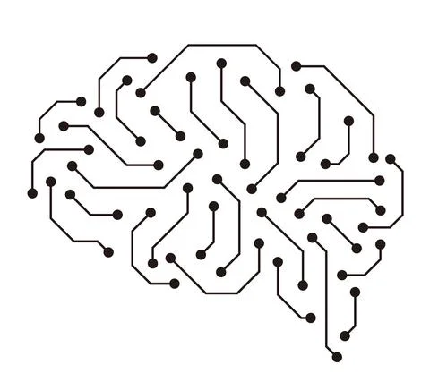 Circuit board in the Cyborg brain, Artificial intelligence of digital human.  스톡 일러스트
