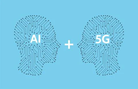 Circuit board in the Cyborg head, Artificial intelligence and 5g concept. vec Stock Illustration