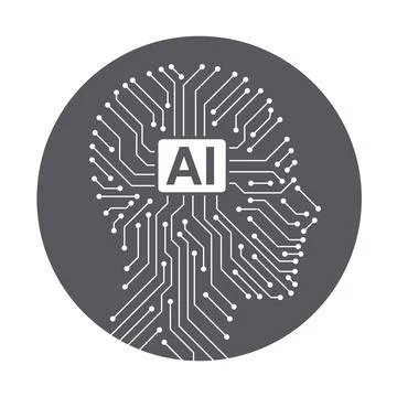 Circuit board in the Cyborg head, Artificial intelligence of digital human. v Stock Illustration