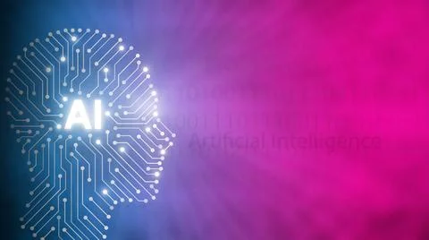 Circuit board in the Cyborg head, Artificial intelligence of digital human. Stock Illustration