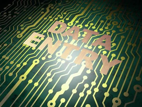 Circuit board with Data Entry Illustrazione stock