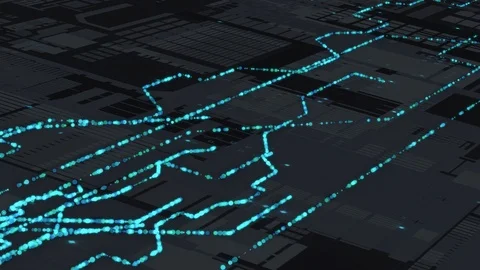 Circuit board with data streams 库存影片 107219340