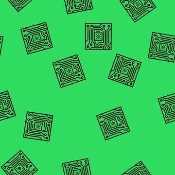 Circuit board design research development vector seamless pattern Illustrazione stock