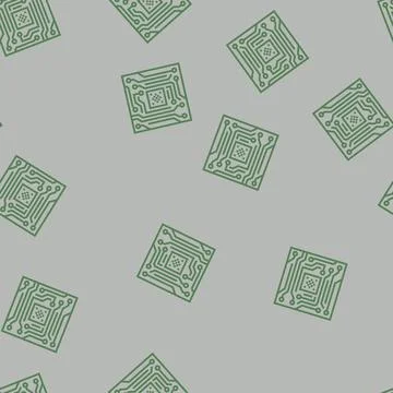 Circuit board design research development line seamless pattern Illustrazione stock