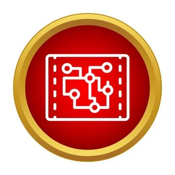 Circuit board diagram icon representing technology and logic Stockillustratie