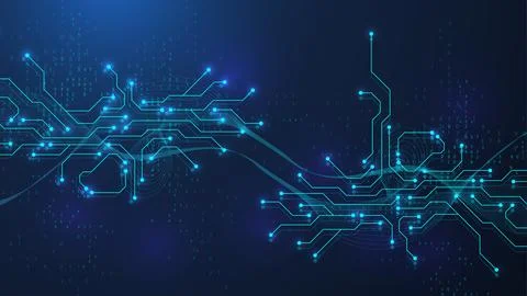 Circuit board digital abstract background. Motherboard technology texture design Stock Illustration