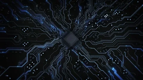 Circuit board, digital and future technology Computer Processor And Motherboard Stock Footage 341888324