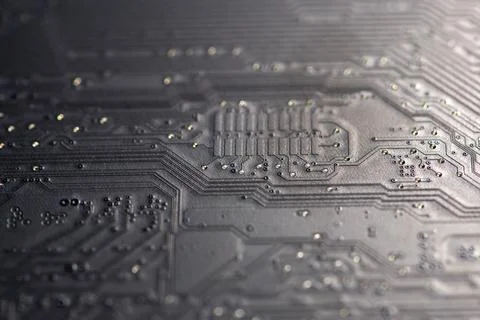 Circuit board in digital network. Circuit board for ai data. Circuit board wi Foto stock