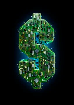 Circuit board dollar Illustrazione stock
