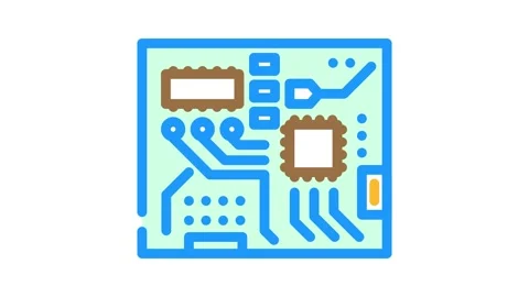Circuit board electrical engineer color icon animation Stock Footage 327269515
