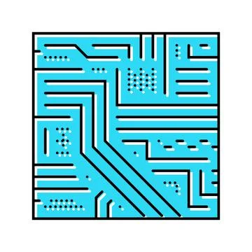 Circuit board electrical engineer color icon vector illustration Stock Illustration
