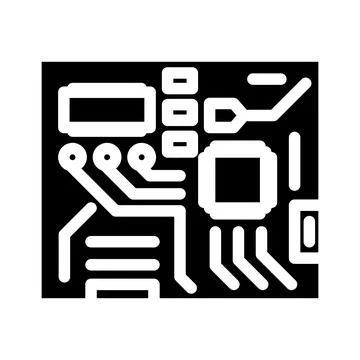 Circuit board electrical engineer glyph icon vector illustration Stock Illustration
