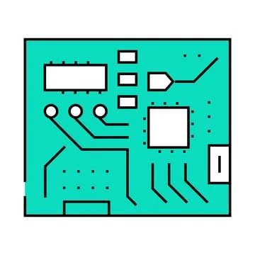 Circuit board electrical engineer icon color illustration Stockillustratie