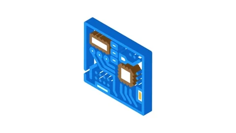 Circuit board electrical engineer isometric icon animation Stock Footage 327292375