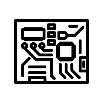 Circuit board electrical engineer line icon vector illustration イラスト素材