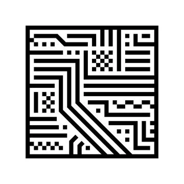 Circuit board electrical engineer line icon vector illustration Stock Illustration