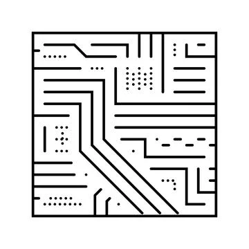 Circuit board electrical engineer line icon vector illustration Illustrazione stock