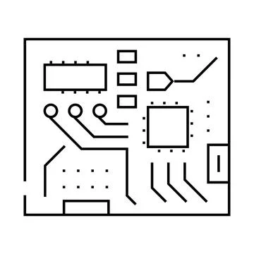 Circuit board electrical engineer line icon vector illustration イラスト素材